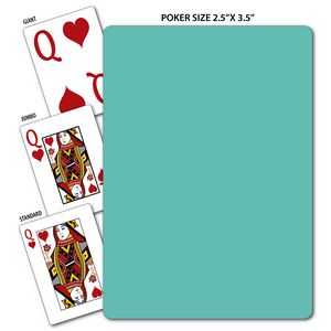 Solid Back Aqua Poker Size Playing Cards