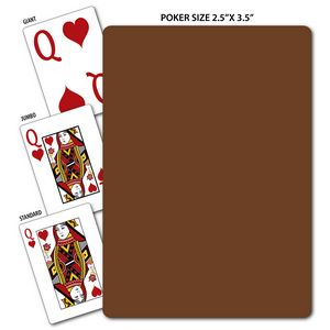 Solid Back Brown Poker Size Playing Cards