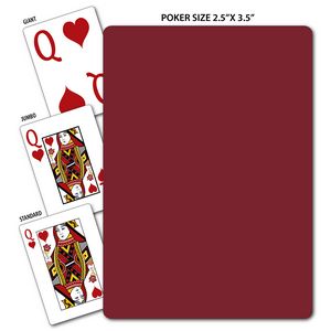 Solid Back Burgundy Poker Size Playing Cards