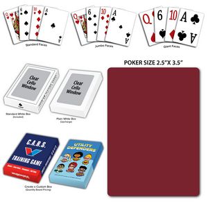 Solid Back Burgundy Poker Size Playing Cards