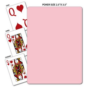 Solid Back Light Pink Poker Size Playing Cards