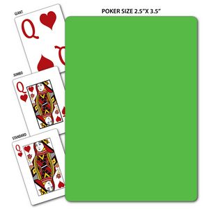 Solid Back Lime Poker Size Playing Cards