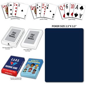 Solid Back Navy Poker Size Playing Cards