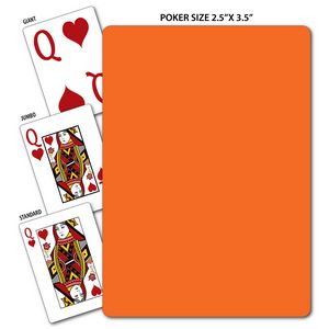 Solid Back Orange Poker Size Playing Cards