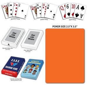 Solid Back Orange Poker Size Playing Cards