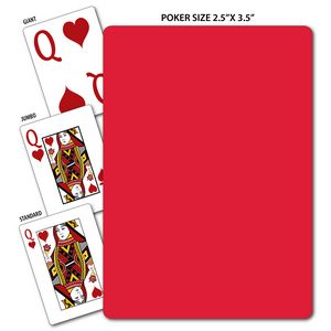 Solid Back Red Poker Size Playing Cards