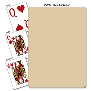Solid Back Tan Poker Size Playing Cards