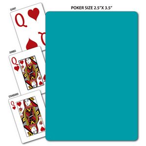 Solid Back Teal Poker Size Playing Cards