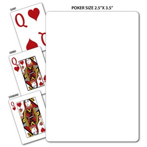 Solid Back White Poker Size Playing Cards