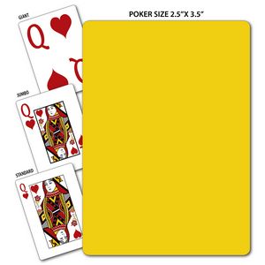 Solid Back Yellow Poker Size Playing Cards