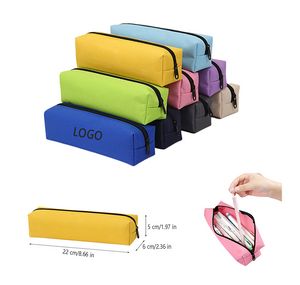 Solid Color Oxford Cloth Portable Pencil Case