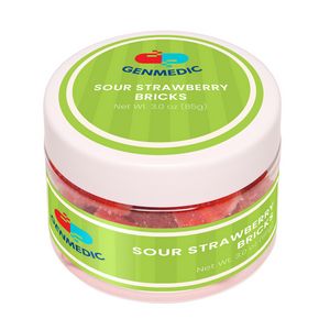 Sour Strawberry Bricks: Small Jar