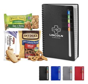 Spiral Notebook with Snacks