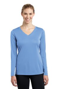 Sport-Tek Women's Long Sleeve PosiCharge Competitor V-Neck Tee.