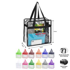 Stadium-Compliant Clear Zippered Tote Bag
