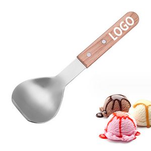Stainless Steel Ice Cream Spoon With Wood Handle