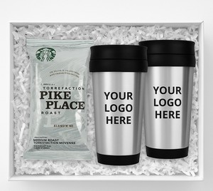 Starbucks Coffee Gift Set with Custom Logo Travel Mugs