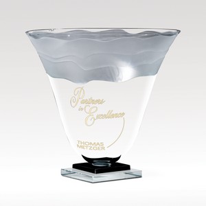 Starphire Glass Vase - Lunar Tides 12"