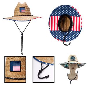 Straw Lifeguard Hat w/ Woven Label