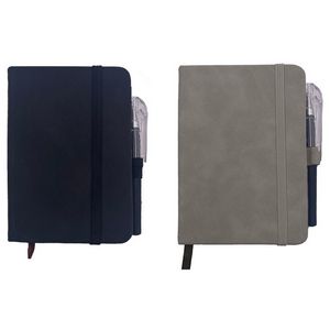 Stylish Pocket-Sized PU Notebook Journal w/Pen