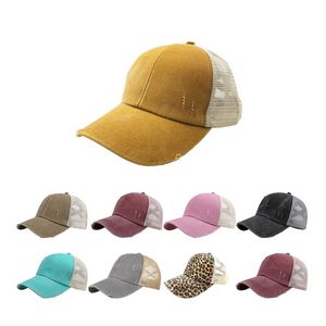 Stylish Washed Cotton Ponytail Cap