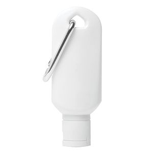 "Sunny Day L" 2.0 oz Broad Spectrum SPF 30 Sunscreen Lotion in Solid White Carabiner Tottle