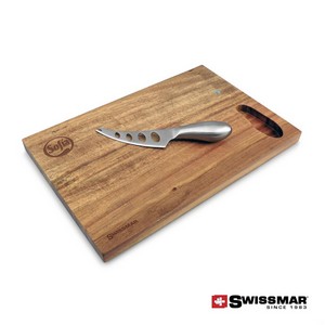 SwissmarÂ® Acacia Cutting Board & Cheese Knife Set