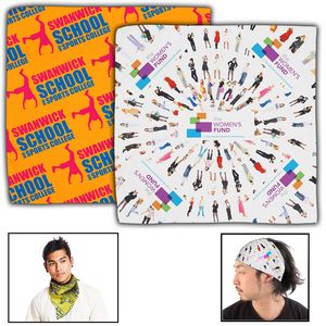 "THE AURORA BANDANA" Headband and Neck Wear Full Color Sublimation - Import Air Ship â€“ 22" x 22"
