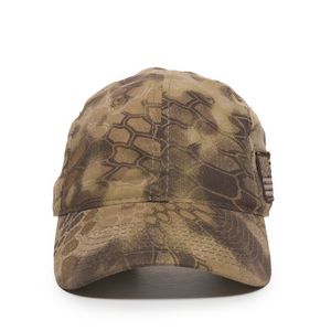 Tactical Unstructured Camo Cap w/Flag