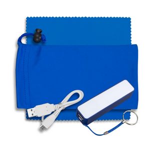 "TechBank" Mobile Tech Power Bank Accessory Kit in Microfiber Cinch Pouch