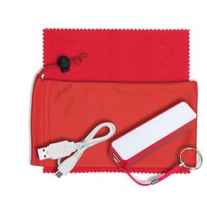 "TechBank" Mobile Tech Power Bank Accessory Kit in Microfiber Cinch Pouch