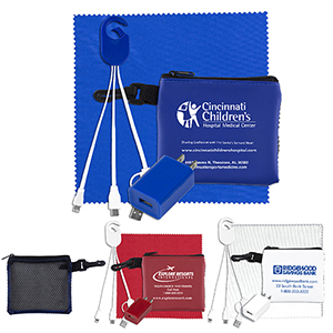 "TechMesh Jumbo" Tech Home & Travel Kit w/Cleaning Cloth & Wall Charger