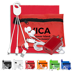 "TechTime Plus" Mobile Tech Charging Kit w/Ear Buds