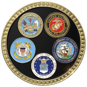Texture ToneÂ® Military Coin (All 5 Branches)