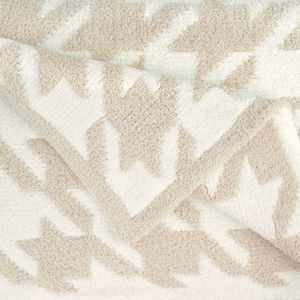 Throw - Large Houndstooth - Chenilla Cloudâ„¢ - Linen / Creme