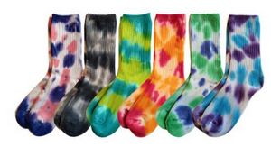 Tie Dye Ribbed Crew Socks