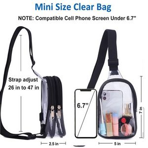 Transparent Sling Crossbody Backpack with Adjustable Straps