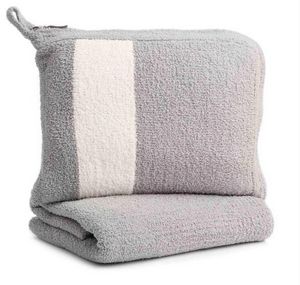 Travel Blanket - Stripe - Chenilla Fineâ„¢ - Stone / Creme - 32*48