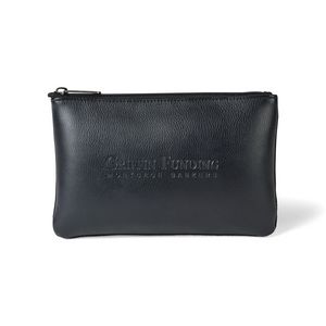 Travis & WellsÂ® Leather Zippered Pouch - Black