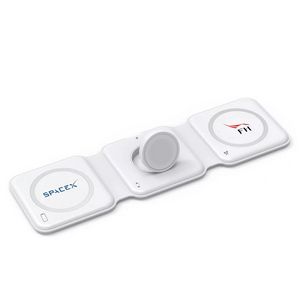 Trio Qi - 3-In-1 Travel Charger - White