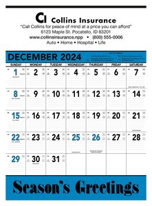 Triumph® Calendars Blue & Black Contractor Memo