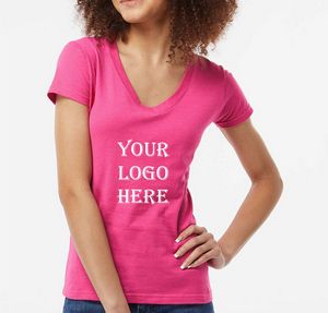 TultexÂ® Women's Fine Jersey V-Neck T-Shirt