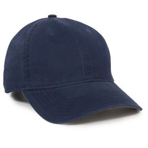 Twill Cap w/Leather Strap Closure