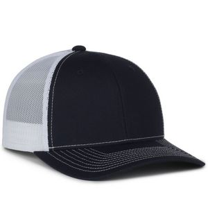 Twill Front Cap w/Mesh Back & Snap Closure