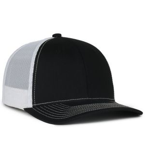 Twill Front Cap w/Mesh Back & Snap Closure