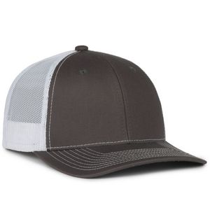 Twill Front Cap w/Mesh Back & Snap Closure