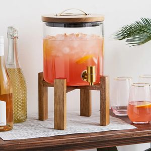 Twine Modern Manor Wood & Glass Drink Dispenser