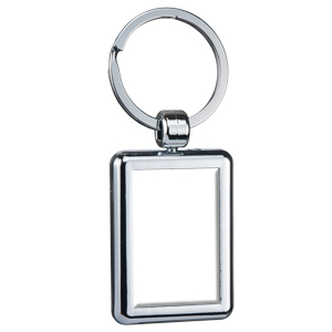 Two Sided Budget Chrome Plated Domed Keytag Rectangle