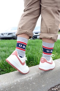 USA Made Ribbed Crew Athletic Sock