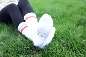 USA Made Ribbed Crew Athletic Sock